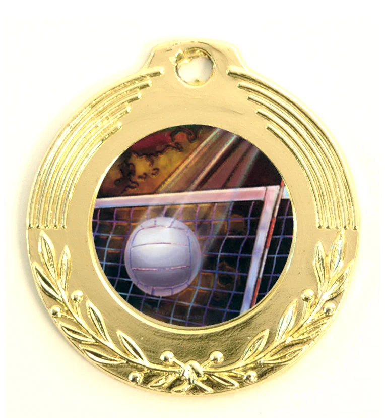 Garland Shiny Volleyball Medal 1.75" (Includes Ribbon)