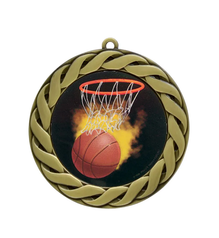 Lattice Basketball Medal 2" (Includes Ribbon)