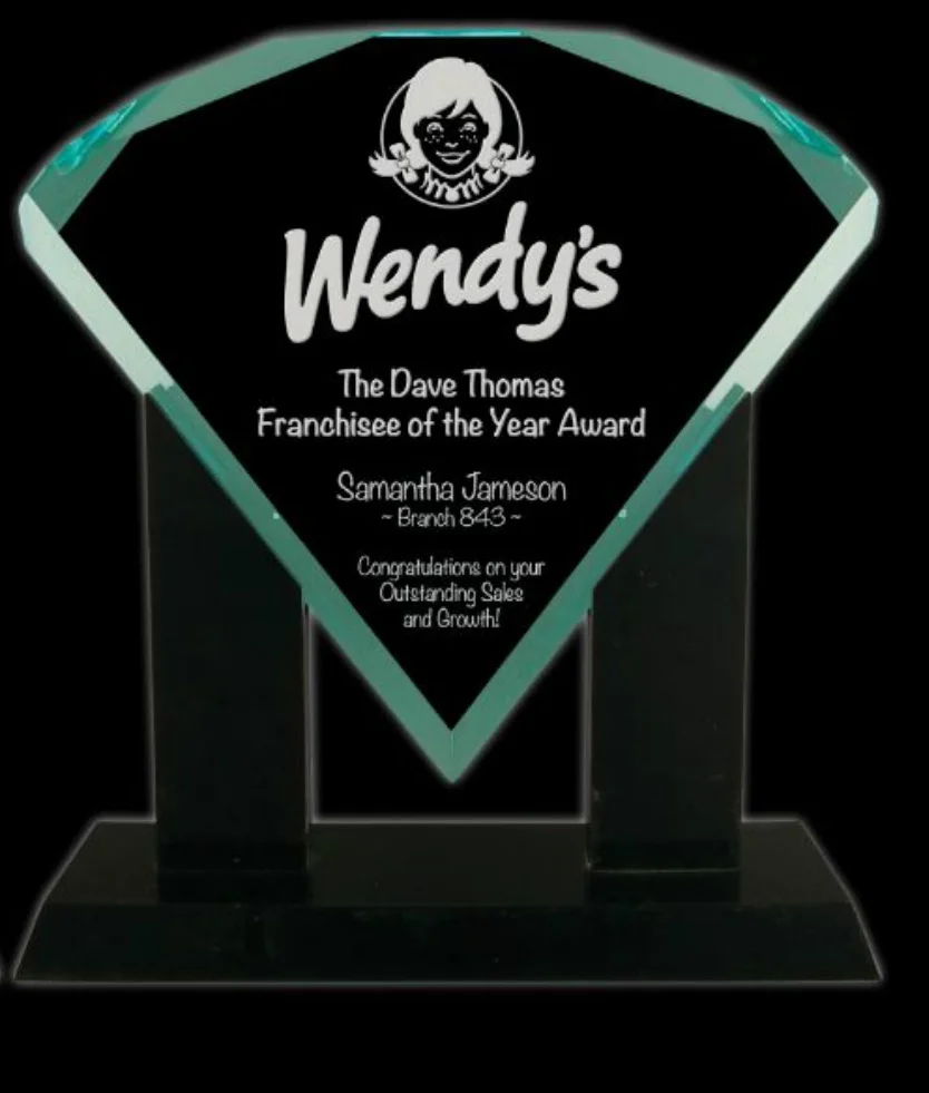 Jade Diamond Acrylic Award 3 Sizes (2 Custom Options)
