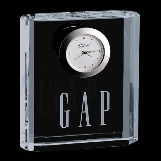 Crystal Merit Clock 4.5" (Includes Engraving)