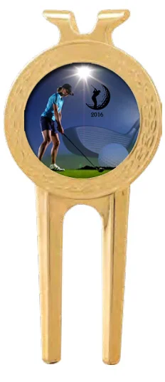 Gold Divot Tool 1.5”x3” with 1” insert (Includes Sublimation)
