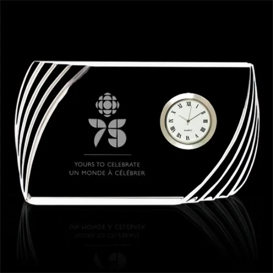 Crystal Symphony Clock 8" Wide (Includes Engraving)