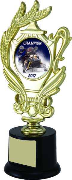 Snowmobile Wreath 2" Holder 8.5" (Includes Engraving)