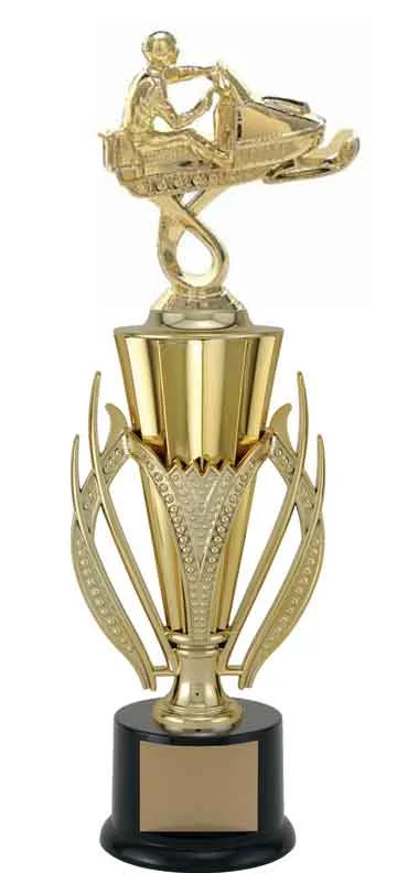 Gold Snowmobile Trophy Gold- 2 Sizes (Includes Engraving)