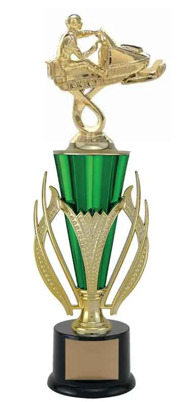 Green Snowmobile Trophy Gold- 2 Sizes (Includes Engraving)