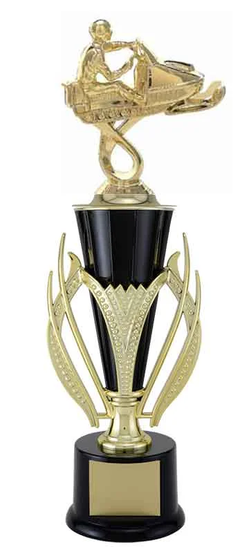 Black Snowmobile Trophy Gold- 2 Sizes (Includes Engraving)