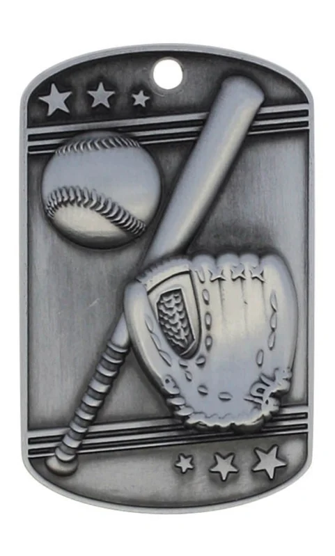 Baseball Dog Tag (Includes Beaded Chain)