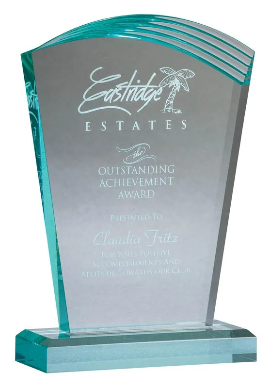 Acrylic Jade Curve Award 6.75" (2 Custom Options)