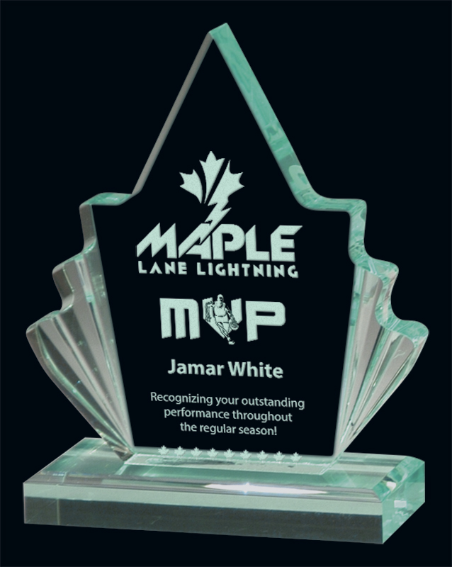 Jade Maple Leaf Award- 3 Sizes (2 Custom Options)