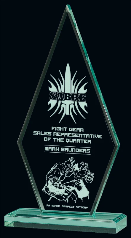 Jade Sabre Acrylic Award 3 Sizes (2 Custom Options)