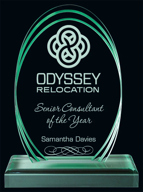 Jade Odyssey Acrylic Award 3 Sizes (2 Custom Options)