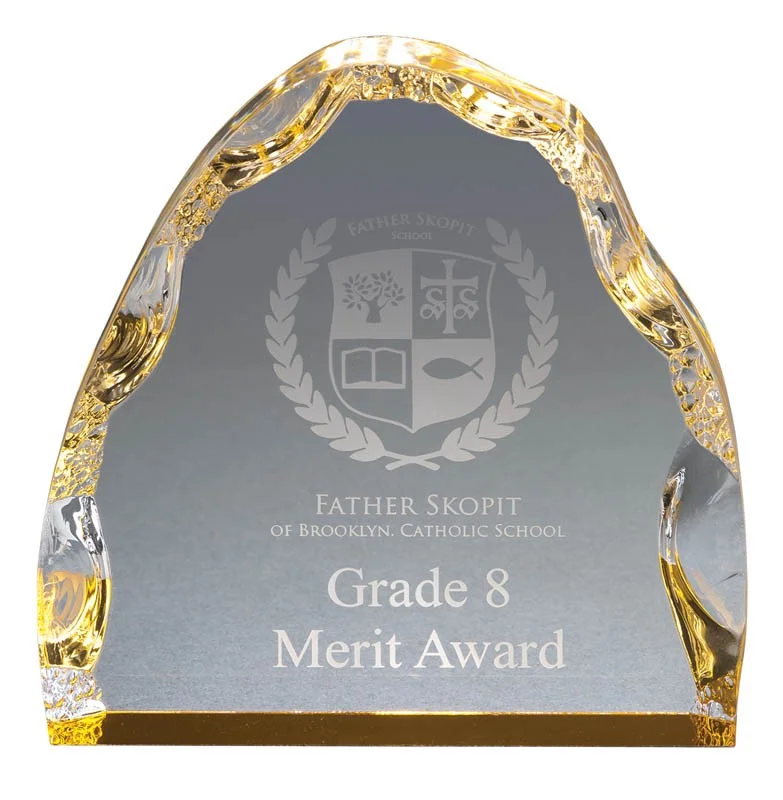Acrylic Gold Iceberg Award- 2 Sizes (2 Custom Options)