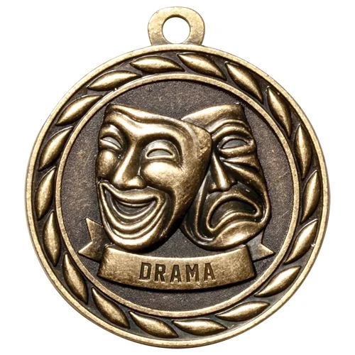 Classic Drama Medal  2" (Gold Only) (Includes Ribbon)