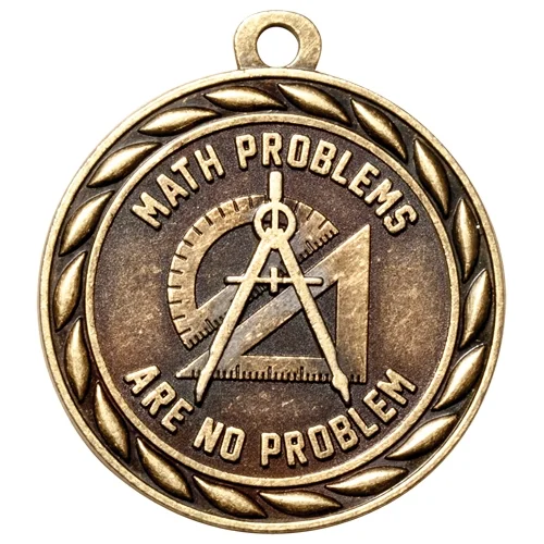 Classic Math Problems Are No Problem Medal 2" (Gold Only) (Includes Ribbon)