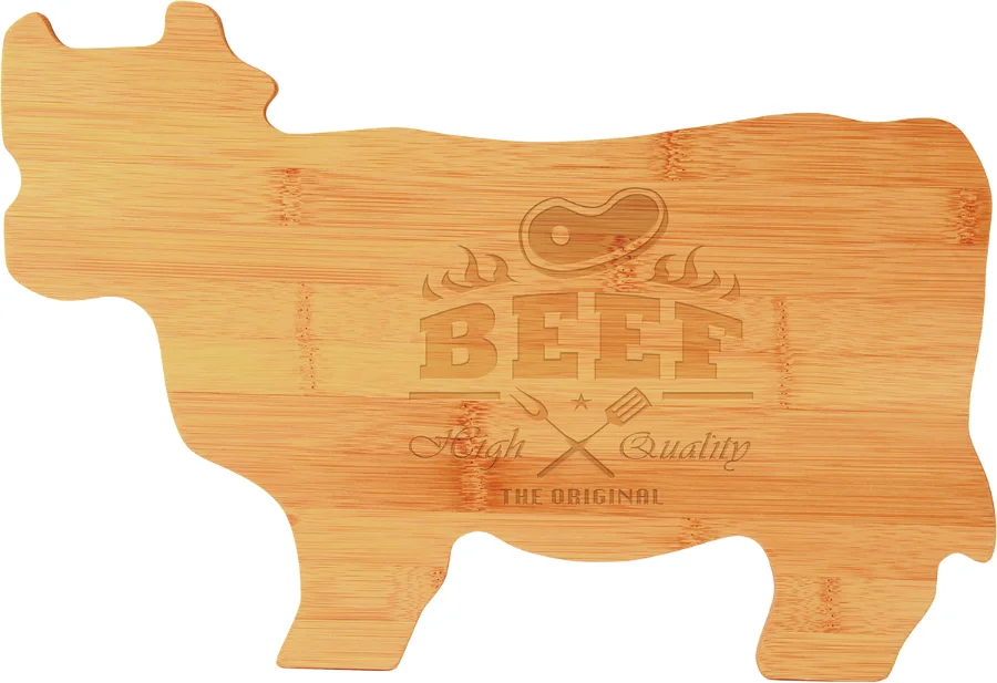 14.75" x 9.75" Bamboo Cow Shape Cutting Board (Includes Engraving)