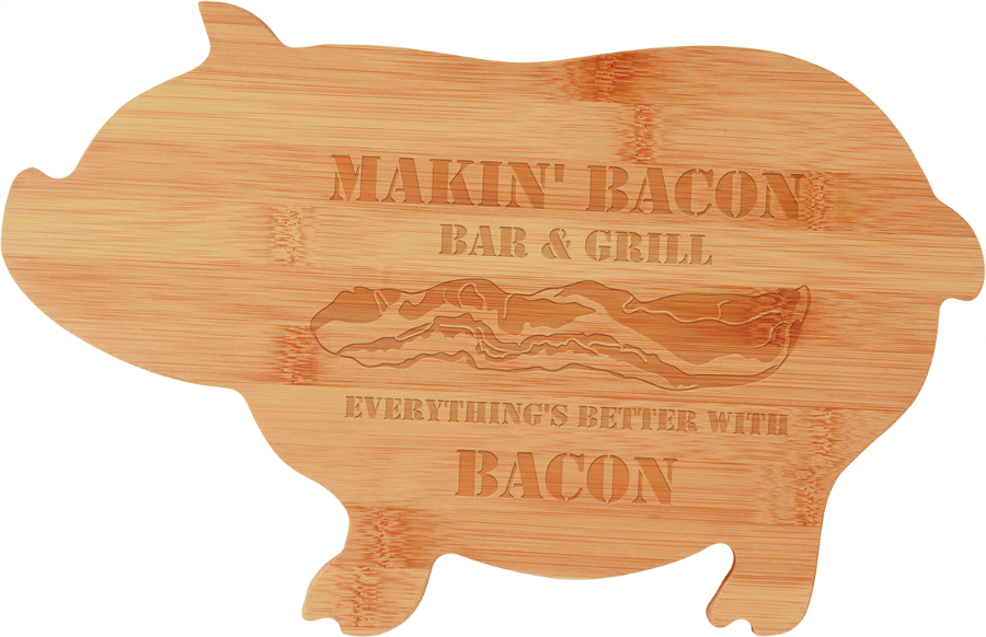 13.75" x 8.75" Bamboo Pig Shape Cutting Board (Includes Engraving)