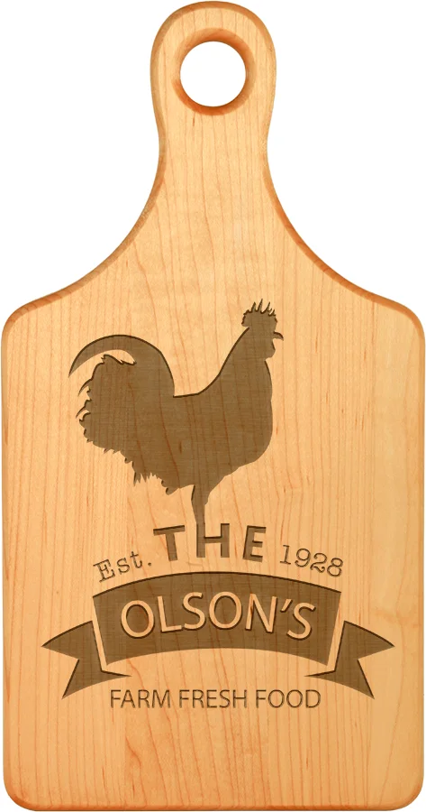 13.5" x 7" Maple Paddle Shaped Cutting Board (Includes Engraving)