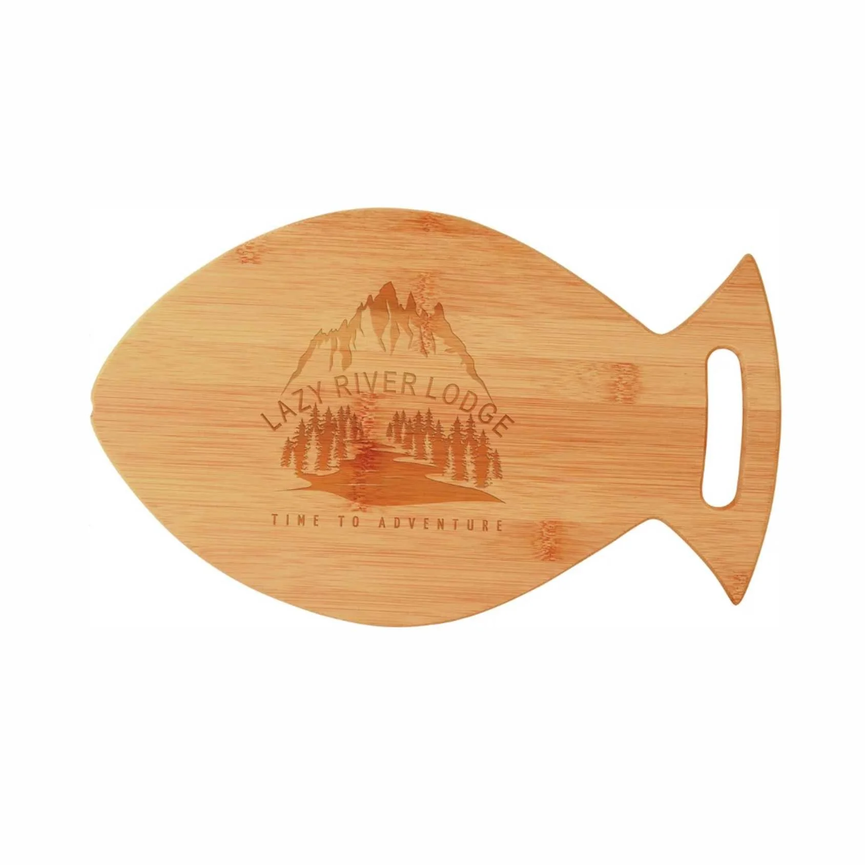 14" x 8 1/2" Bamboo Fish Shape Cutting Board (Includes Engraving)