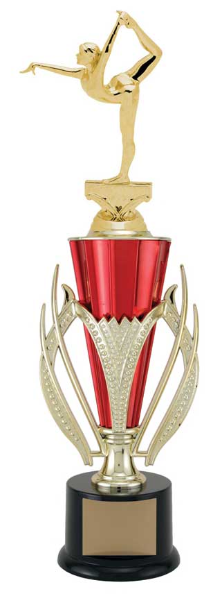 Gymnastics Trophy Red- 2 Sizes (Includes Engraving)