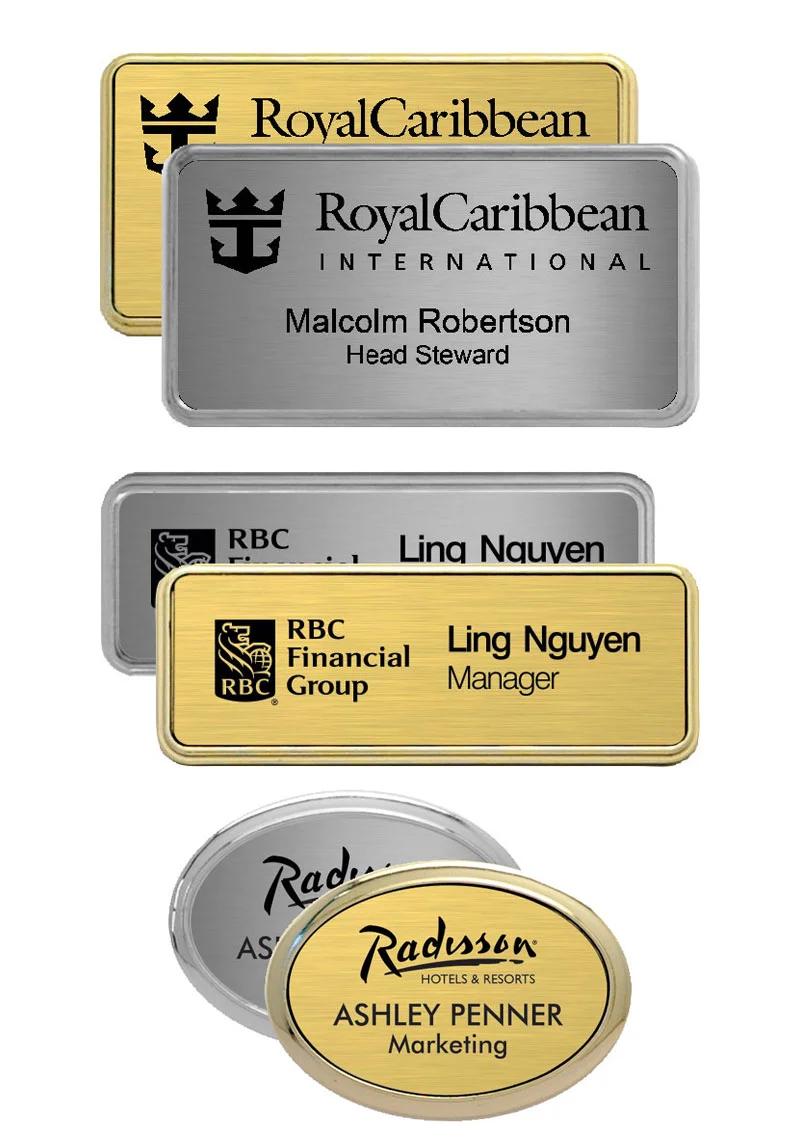 Metal Name Badge with holder (Includes Engraving) — Trophy Gallery