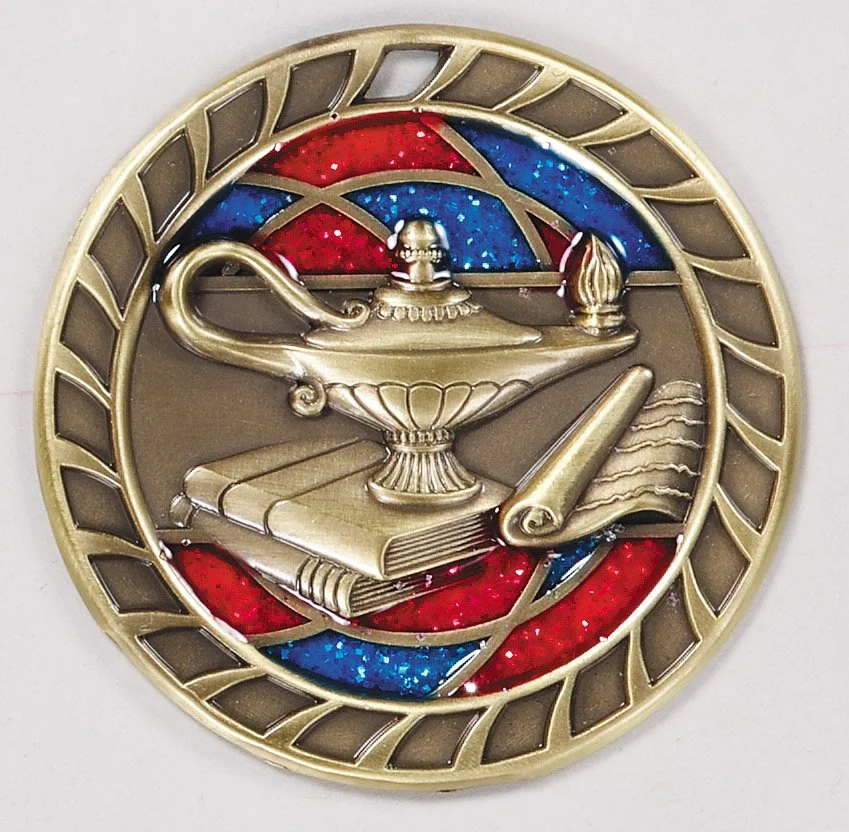 Speckled Glass Academic Medal 2.75" (Includes Ribbon)