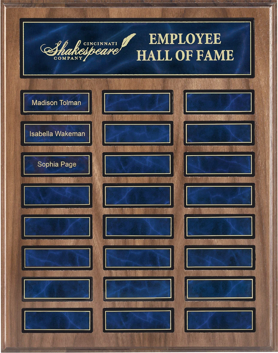 Recognition Pocket Plaque 12" x15" Blue Plates (Includes Header Engraving)