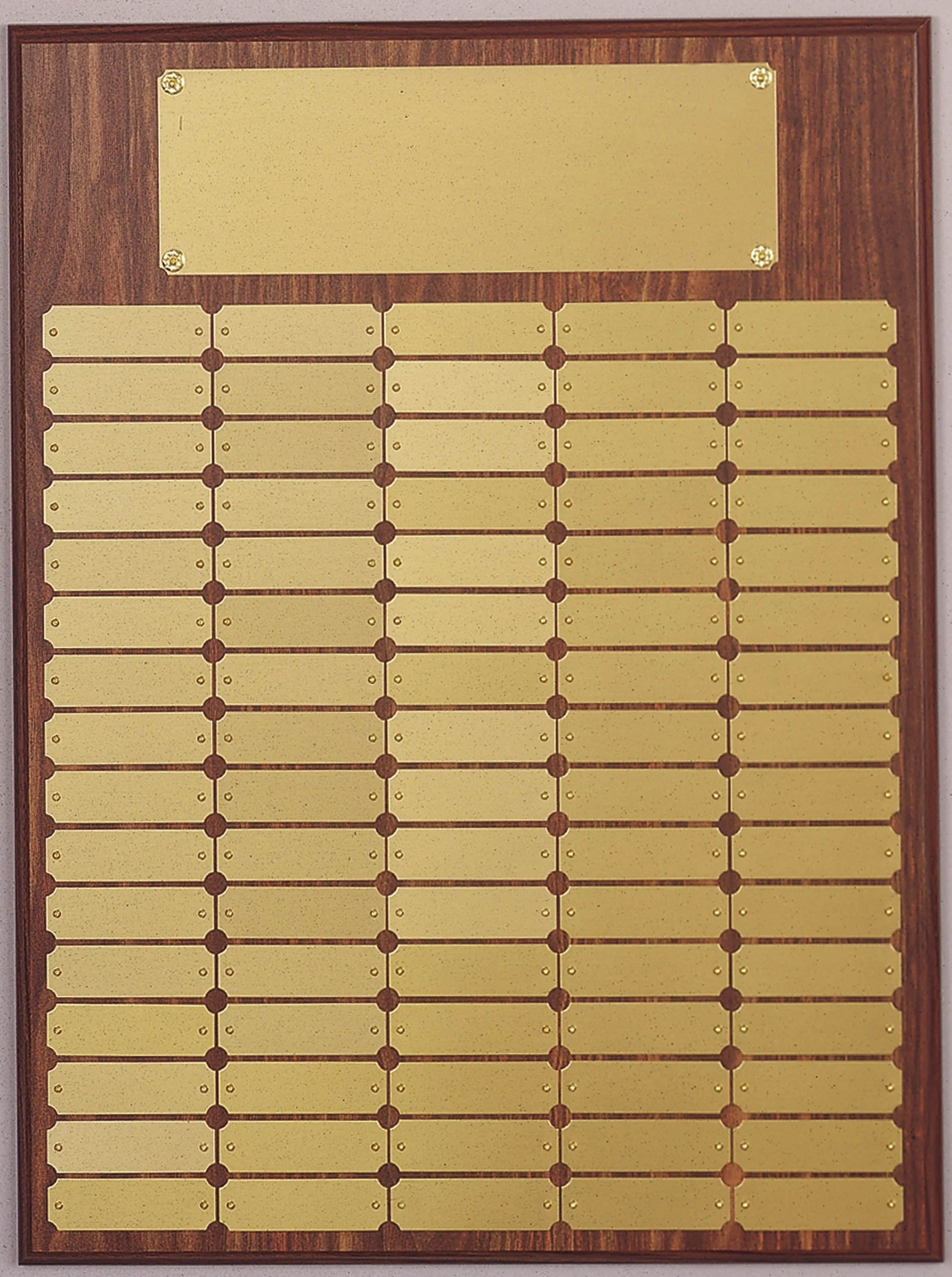 Walnut Finish Plaque 18"x 24" - Perpetual Plaque (Includes Header- 2 Custom Options)