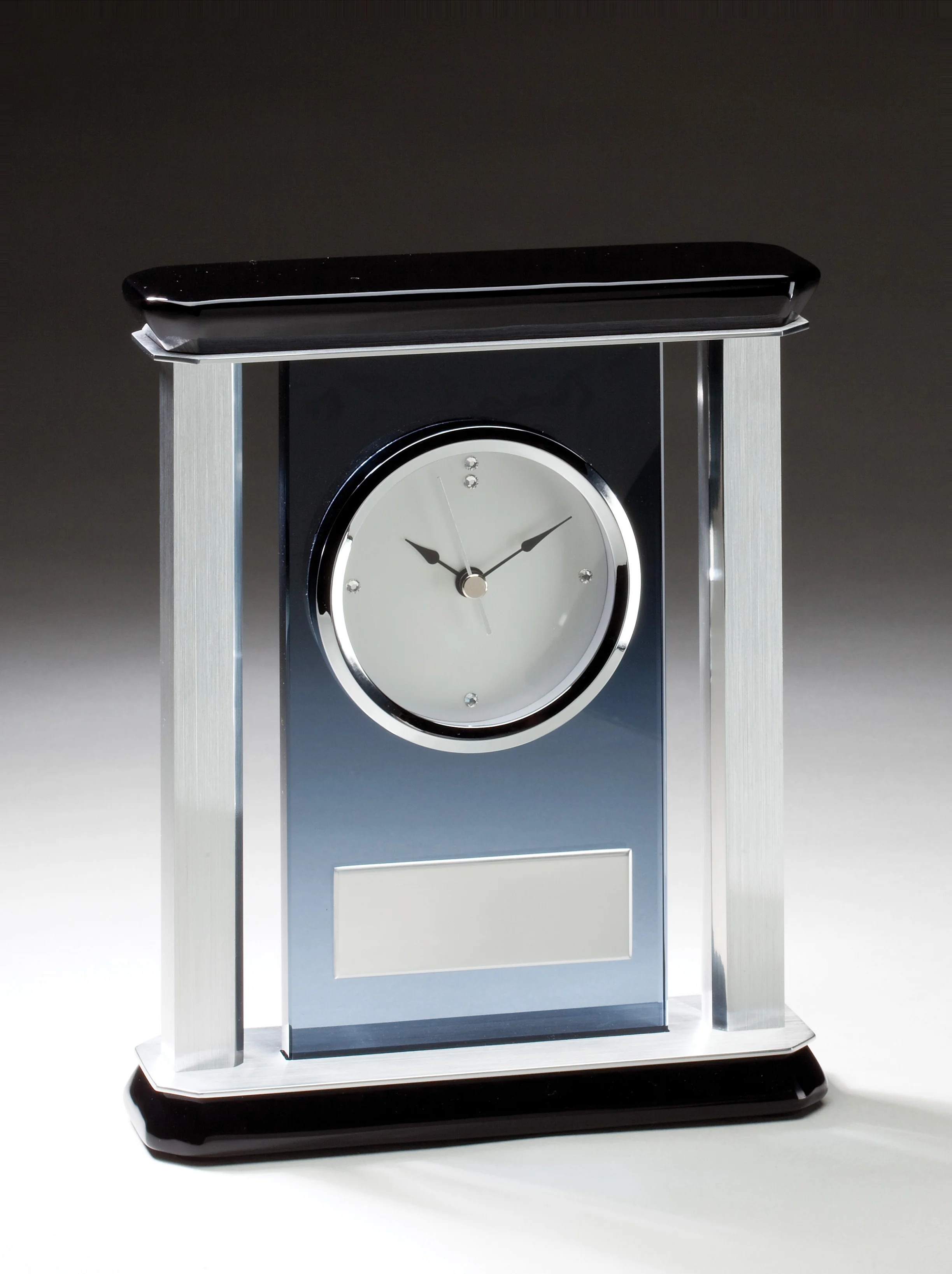 Smoked Glass Clock 7.5"x 9" (Includes Engraving)