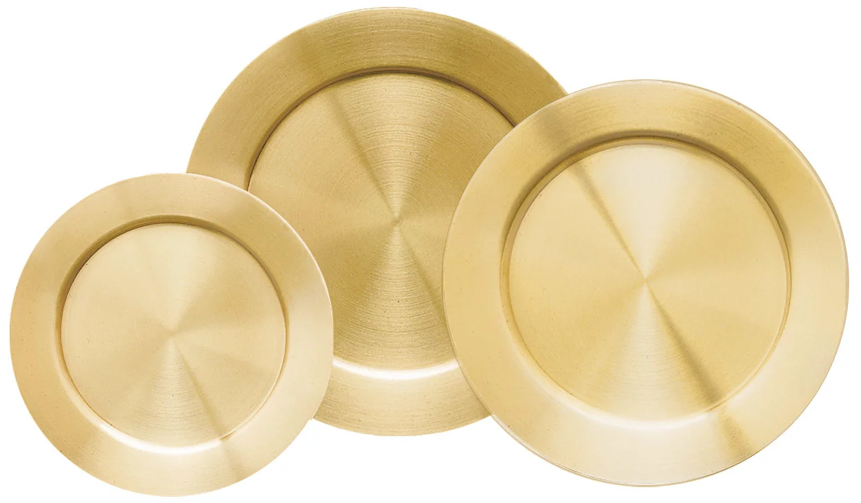 Solid Satin Brass Tray with Stand- 3 Sizes