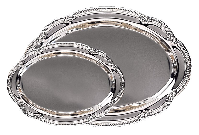 Silver Plated Oval Tray with Stand- 2 Sizes