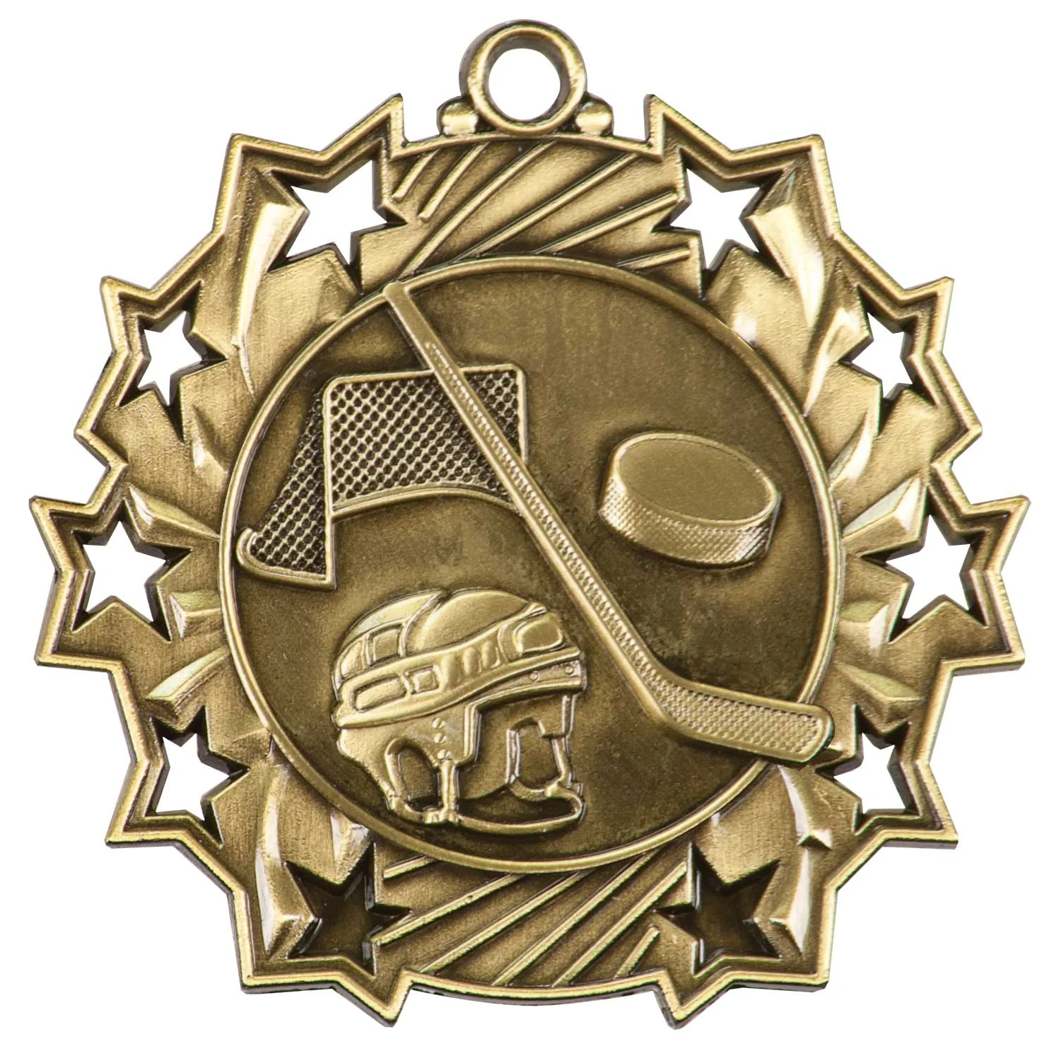 Ten Star Hockey Medal 2.25" (Includes Ribbon)