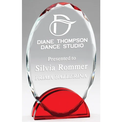 The Kelowna Crystal Award Red- 3 Sizes (Includes Engraving)