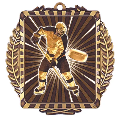 Lynx Hockey Player Medal 3.5" (Includes Ribbon)