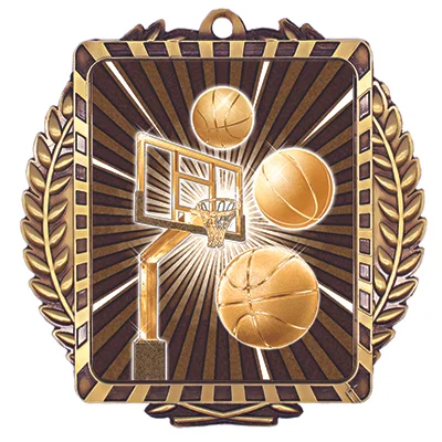 Lynx Basketball Medal 3.5"x3.5" (Includes Ribbon)