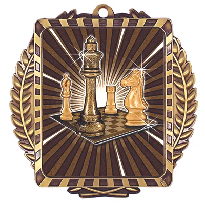 Lynx Chess Medal 3.5" x 3.5" (Includes Ribbon)