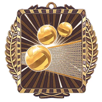Lynx Volleyball 3.5" x 3.5" Medal (Includes Ribbon)