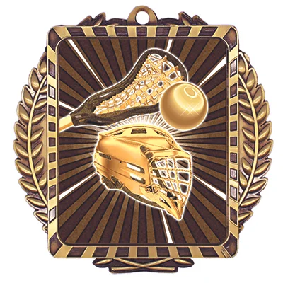Lynx Lacrosse Medal 3.5" x 3.25" (Includes Ribbon)