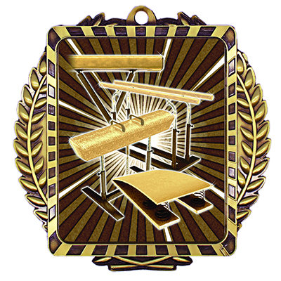 Lynx Gymnastics Medal 3.5" x 3.5" (Includes Ribbon)