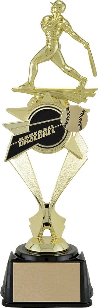 Baseball Bullseye Gold Trophy 12" (Includes Engraving)
