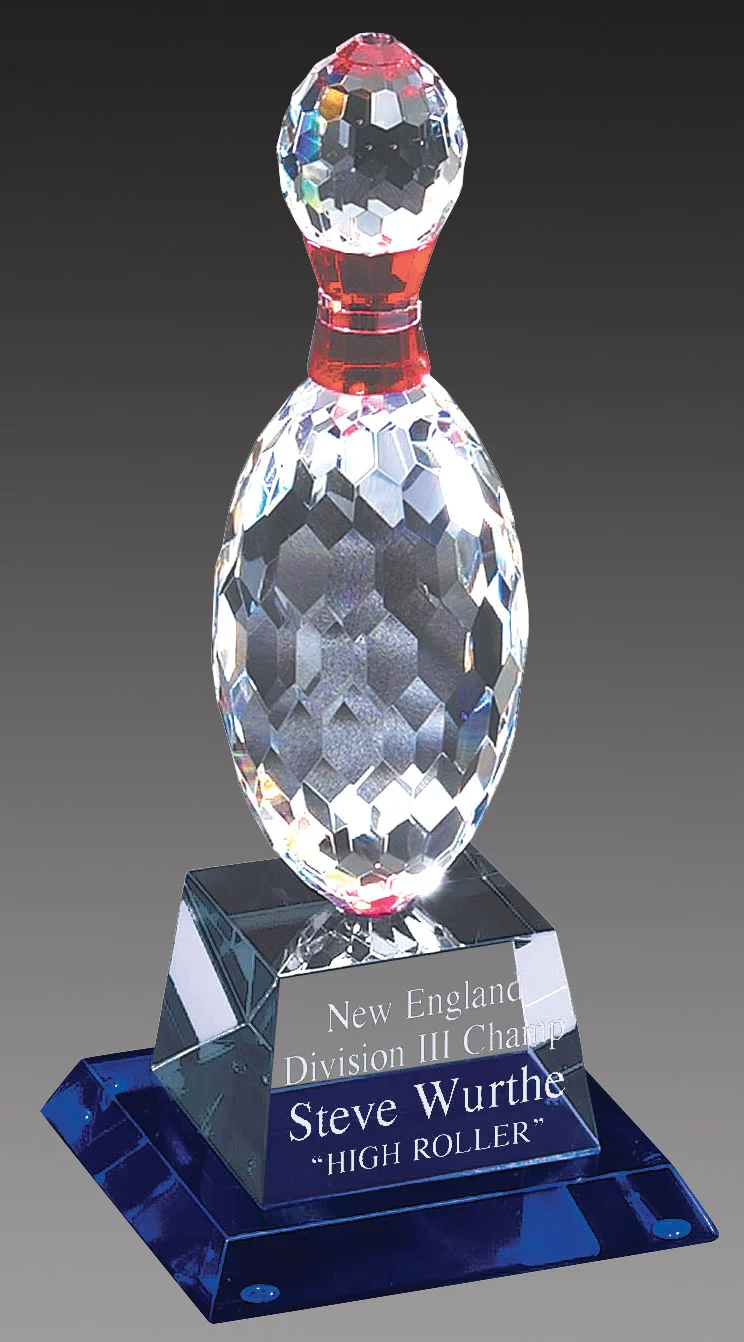 Crystal Bowling Pin Award 10" (Includes Engraving)