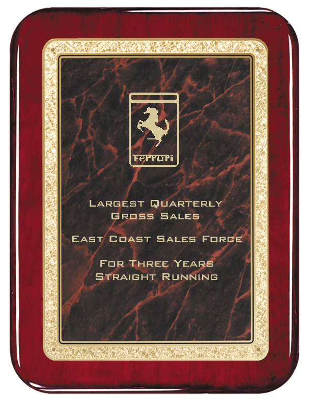 The Richmond Plaque Red Marble Plate- 3 Sizes (2 Custom Options)