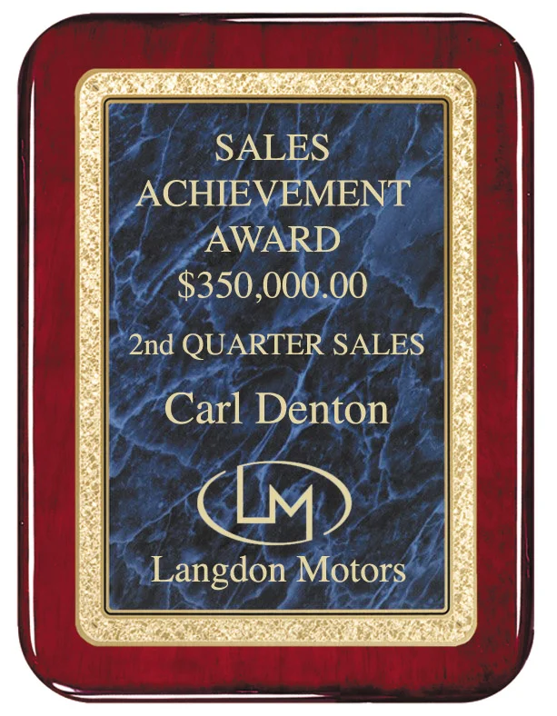 The Richmond Plaque Blue Marble Plate- 3 Sizes (2 Custom Options)
