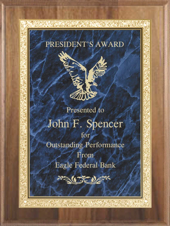 The Wallingford Plaque Blue Marble Plate- 3 Sizes (2 Custom Options)