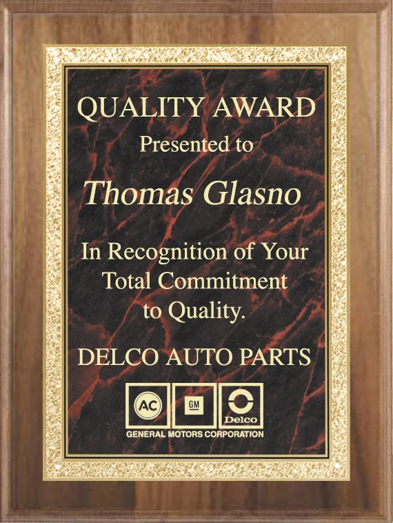 The Wallingford Plaque Red Marble Plate- 3 Sizes (2 Custom Options)