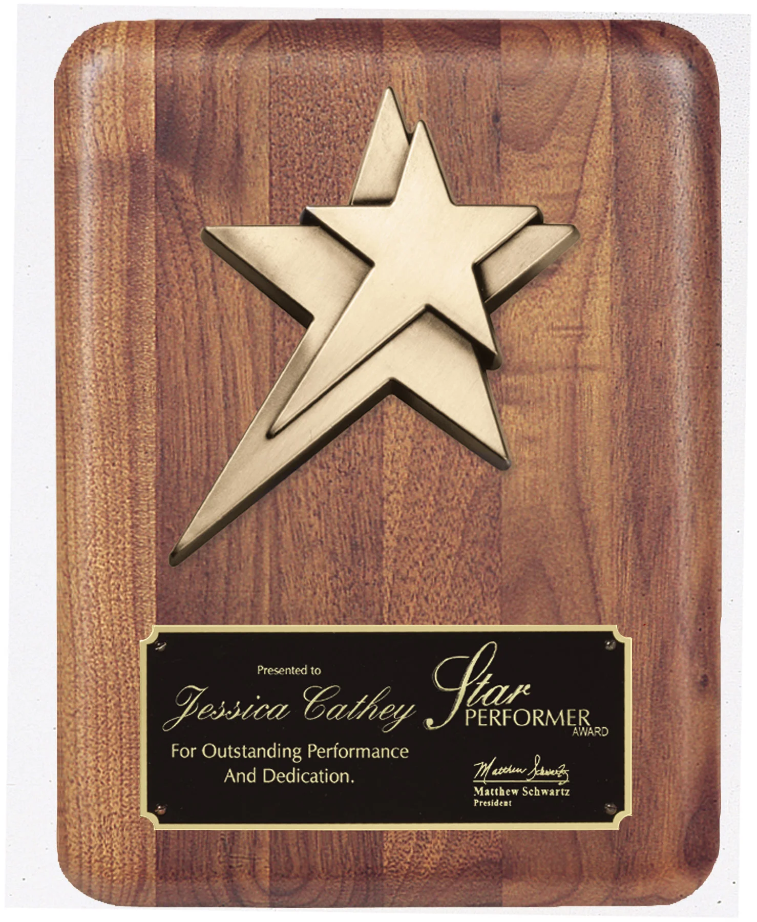 Star Walnut Plaque 7" x 9" (2 Custom Options)