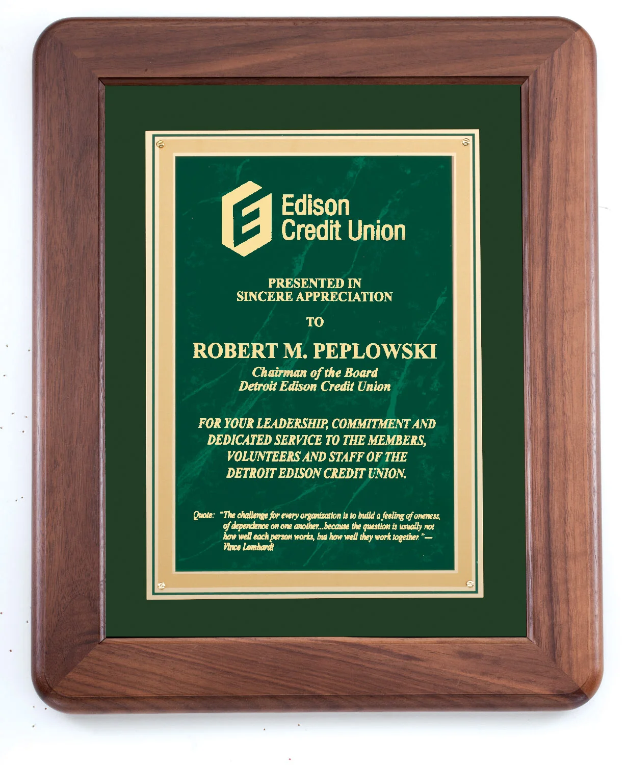 Christiansborg Walnut Frame Plaque Green 12" x 15" (2 Custom Options)