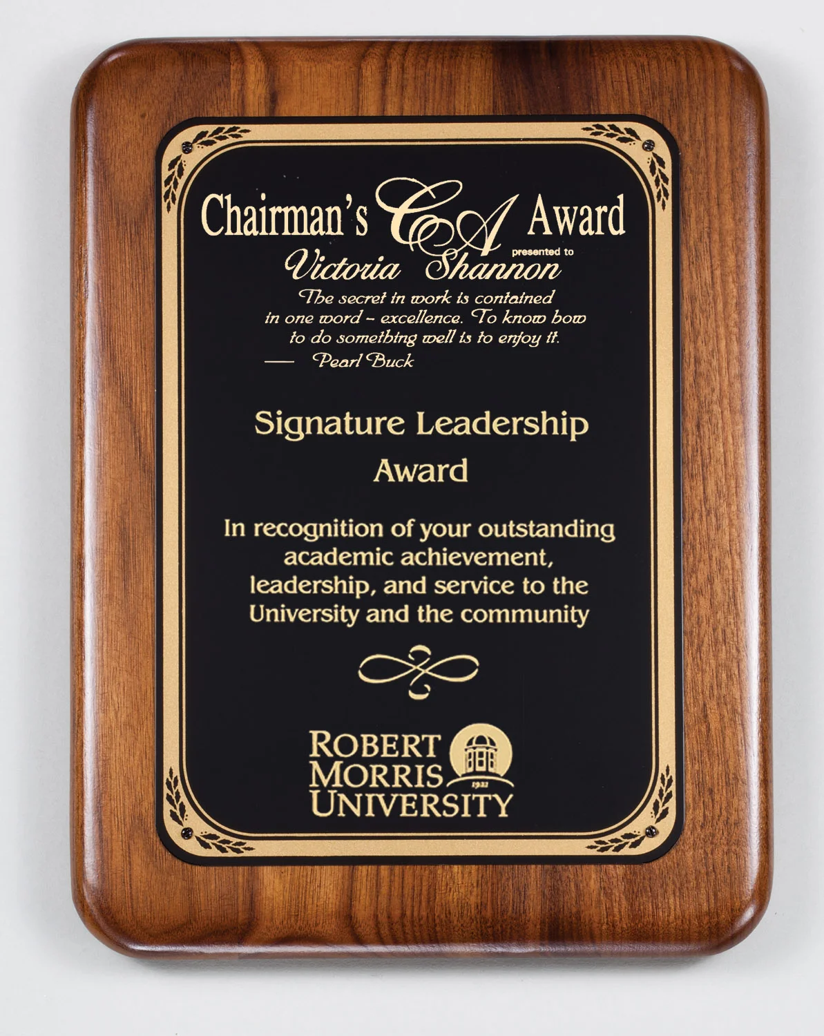 Nyborg Walnut Plaque/Black Brass- 3 Sizes (2 Custom Options)