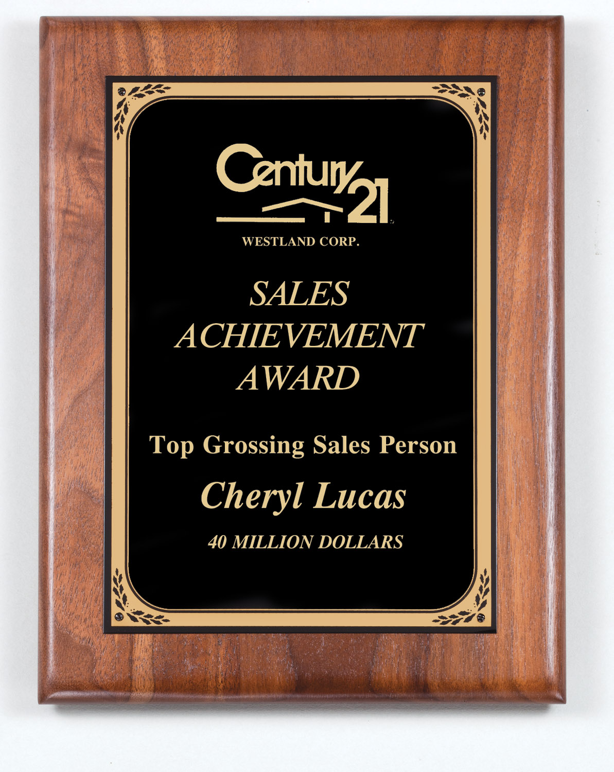 Fredensborg Walnut Plaque/Black Brass- 3 Sizes (2 Custom Options)