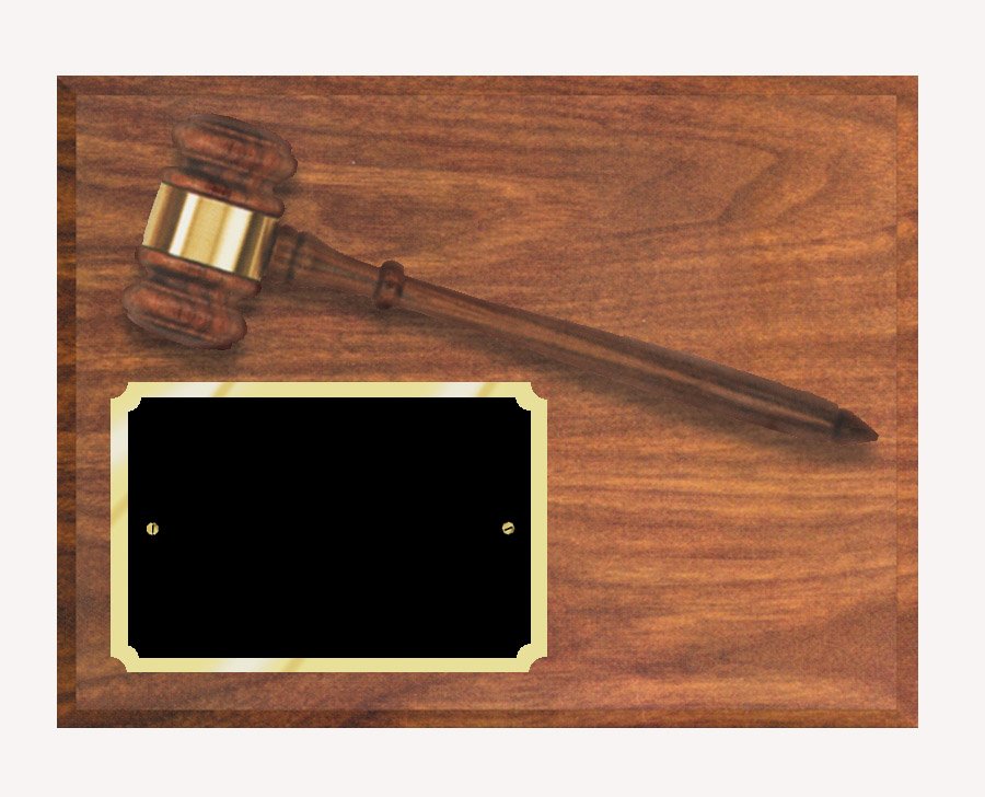 The Calder Gavel Walnut Finish Plaque 12"x9" (Includes Engraving)