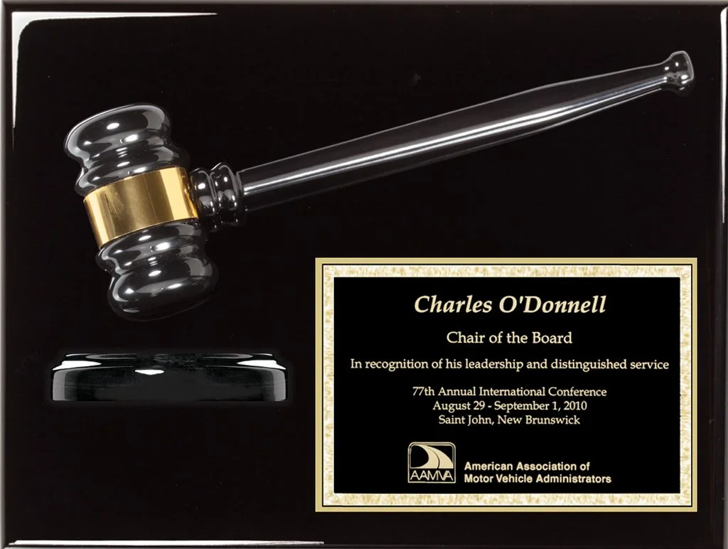 The Soprano Ebony Piano Gavel Plaque 12"x9" (Includes Engraving)